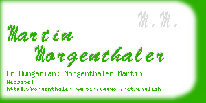 martin morgenthaler business card